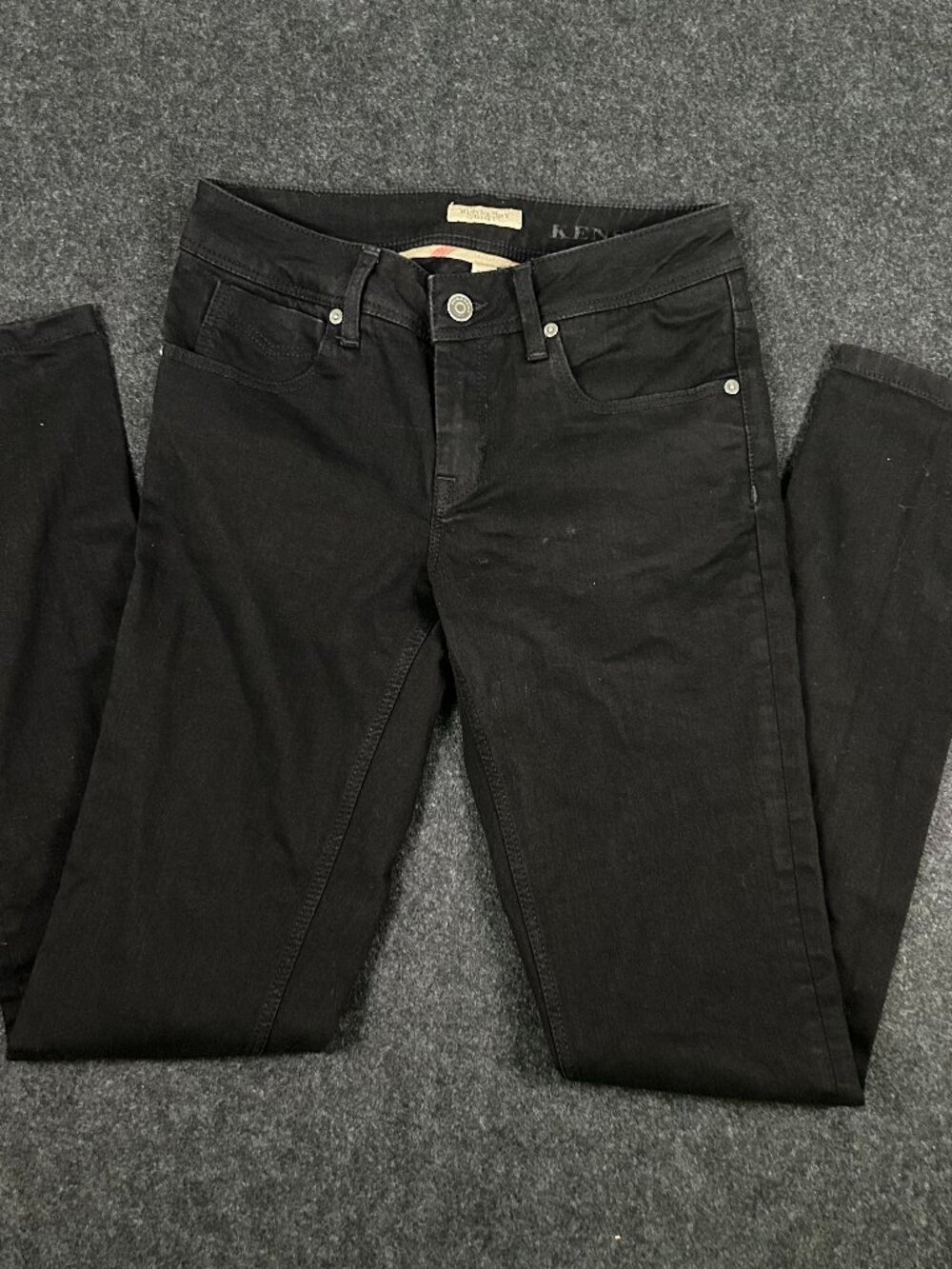Burberry Brit Kensington Black Skinny Jeans 26W Designer Denim